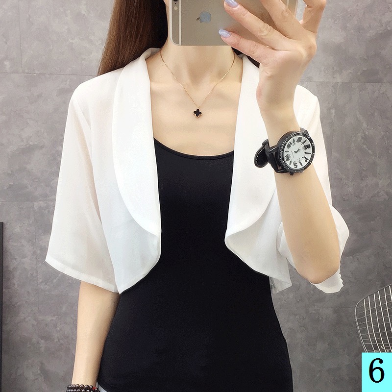 Áo Khoác Voan Lụa Lạnh Ngắn Tay Chống Nắng Thời Trang Mùa Hè Hàng Mới Cho Nữ