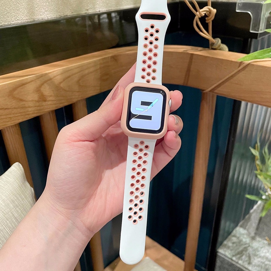 Dây Đeo silicone + Ốp Bảo Vệ Cho Đồng Hồ apple watch ultra 8 49mm 44mm 45mm iWatch band 42mm 41mm ultra 8 4 5 6 SE 7