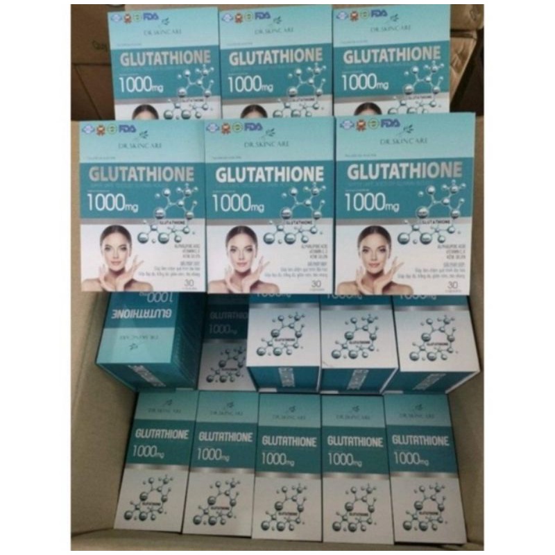 Viên uống trắng da mờ nám Glutathione 1000 . Trắng bật tông sau 1 liệu trình 3 hộp