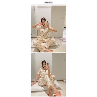 Đồ bộ Pyjama lụa Latin, đồ bộ Pijama lụa Latin nữ quần dài (Gấu nhí)