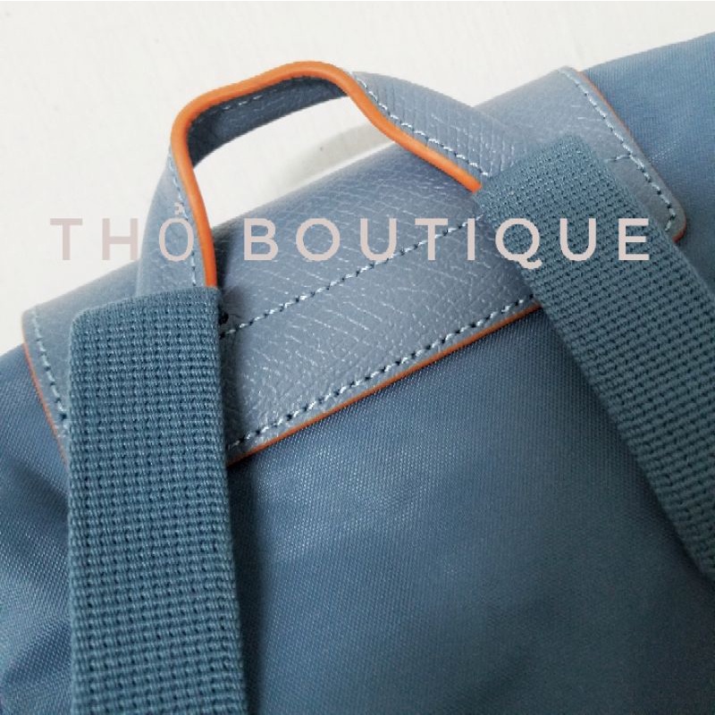 Balo LONGCHAMP xuất Âu xịn màu xanh viền cam có thể xếp gọn không dập logo