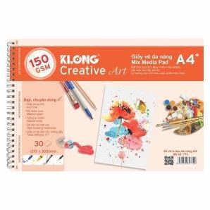 Sổ Vẽ Lò Xo Klong Đa Năng Creative Art A4 - 150 GSM