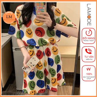 Đồ ngủ nữ ngắn tay LAMODE, bộ mặc ở nhà ngắn tay thoáng mát