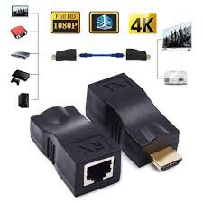 Bộ 4K HD Extender 30M nối dài HDMI chuẩn 4K bằng dây LAN 30m hỗ trợ phân giải 1080p- Loại Tốt