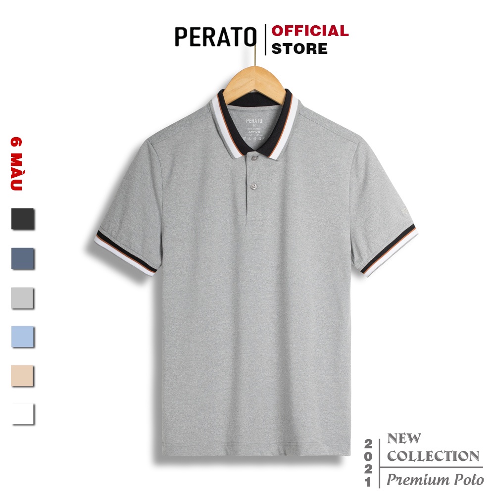[MUA 2 GIẢM 40K] Áo Thun Polo Nam Ngắn Tay Có Cổ PERATO, Vải Cotton Cao Cấp, Phom Ôm Vừa, Trẻ Trung, Năng Động