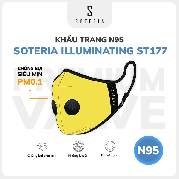 Khẩu trang thời trang Soteria Illuminating ST177 - N95 lọc hơn 99% bụi mịn 0.1 micro - Size S,M,L