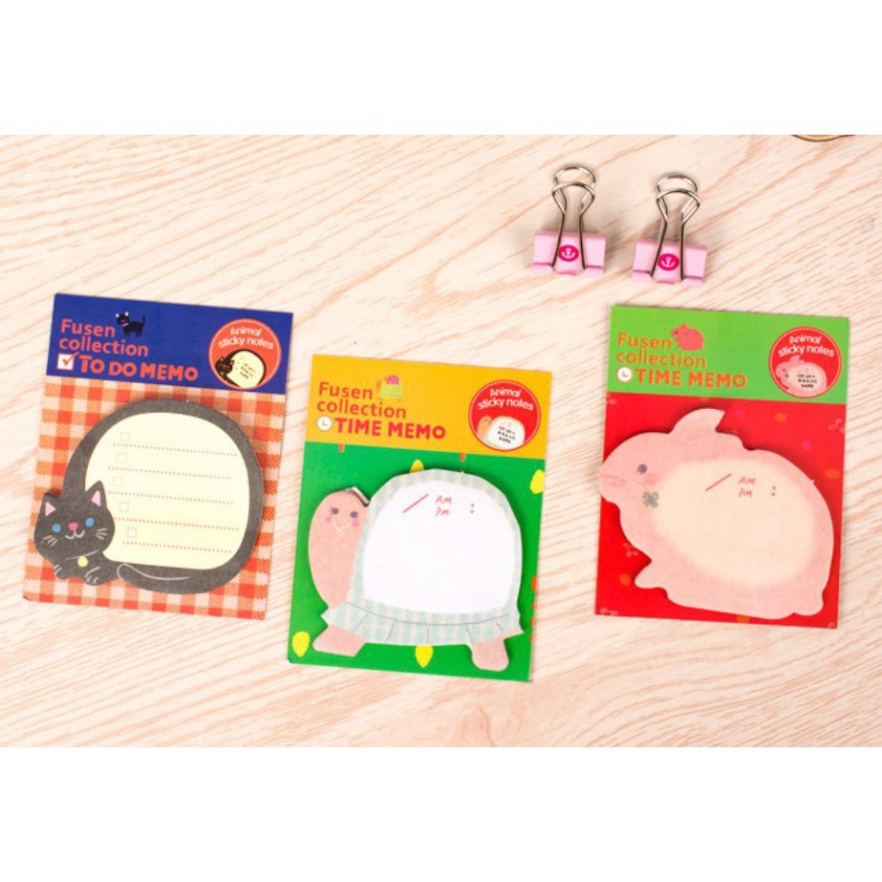 Giấy Note cute hình con vật (set 20 tờ) - Giấy Note Sticker Trang Trí Sổ/ Góc Học Tập