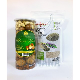 Combo Hộp Mixed Nuts 6 In 1 (500g) - Hạt Chia Trắng Sunfood Hữu Cơ Mỹ 454g
