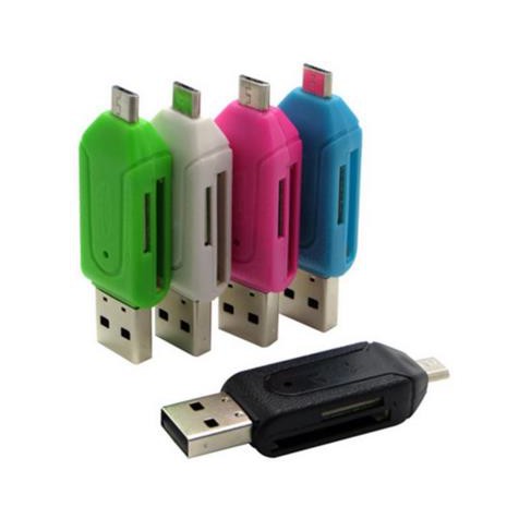 Đầu đọc thẻ nhớ tích hợp đầu USB OTG 2 trong 1 đa năng