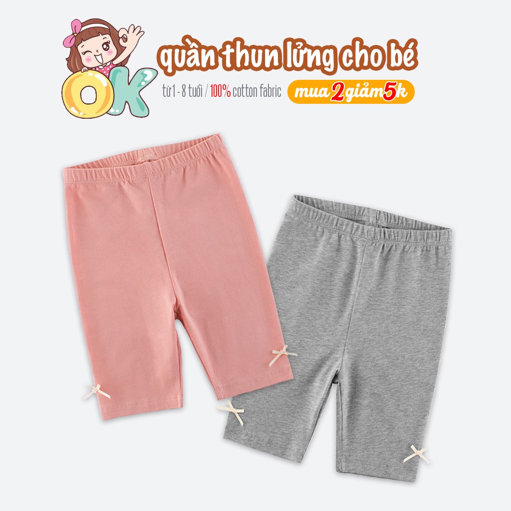 Quần thun lửng bé gái 27HOME họa tiết đáng yêu chất cotton mềm mại