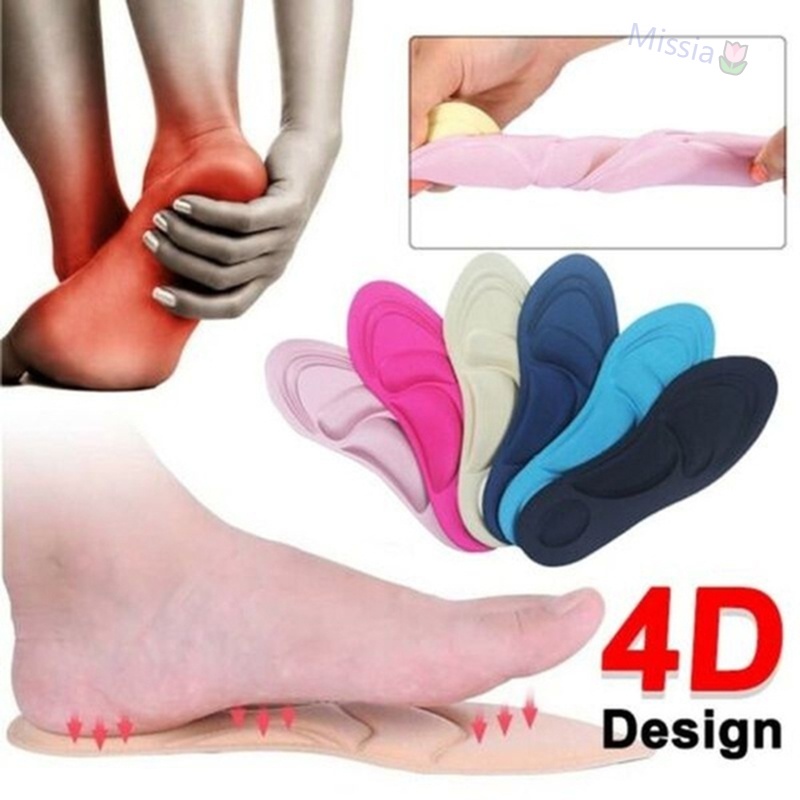 1 cặp đế lót giày xốp 4D thấm hút mồ hôi thoáng khí cho người lớn