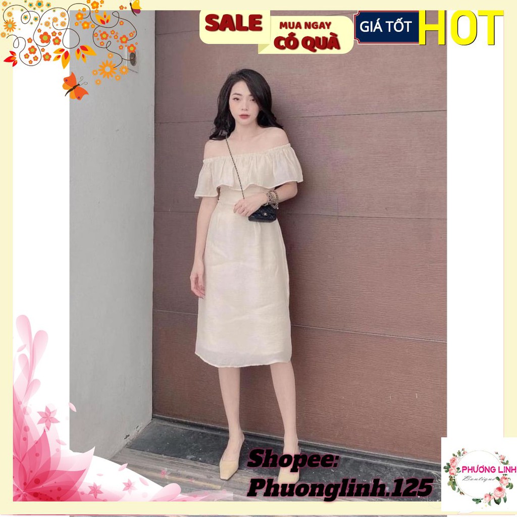 VÁY TƠ KEM TRỄ VAI BÈO 2 LỚP | BigBuy360 - bigbuy360.vn