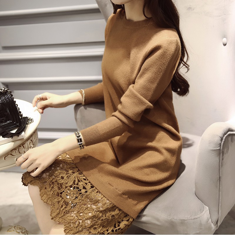 Váy đầm len phối ren đẹp xinh, hàng nhập, chất đẹp