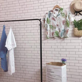 (tặng  dụng cụ) 10m giấy dán tường gạch trắng có keo sẵn