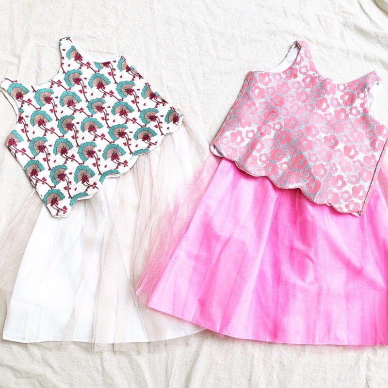 Set áo croptop và váy voal bé gái Cục Kẹo