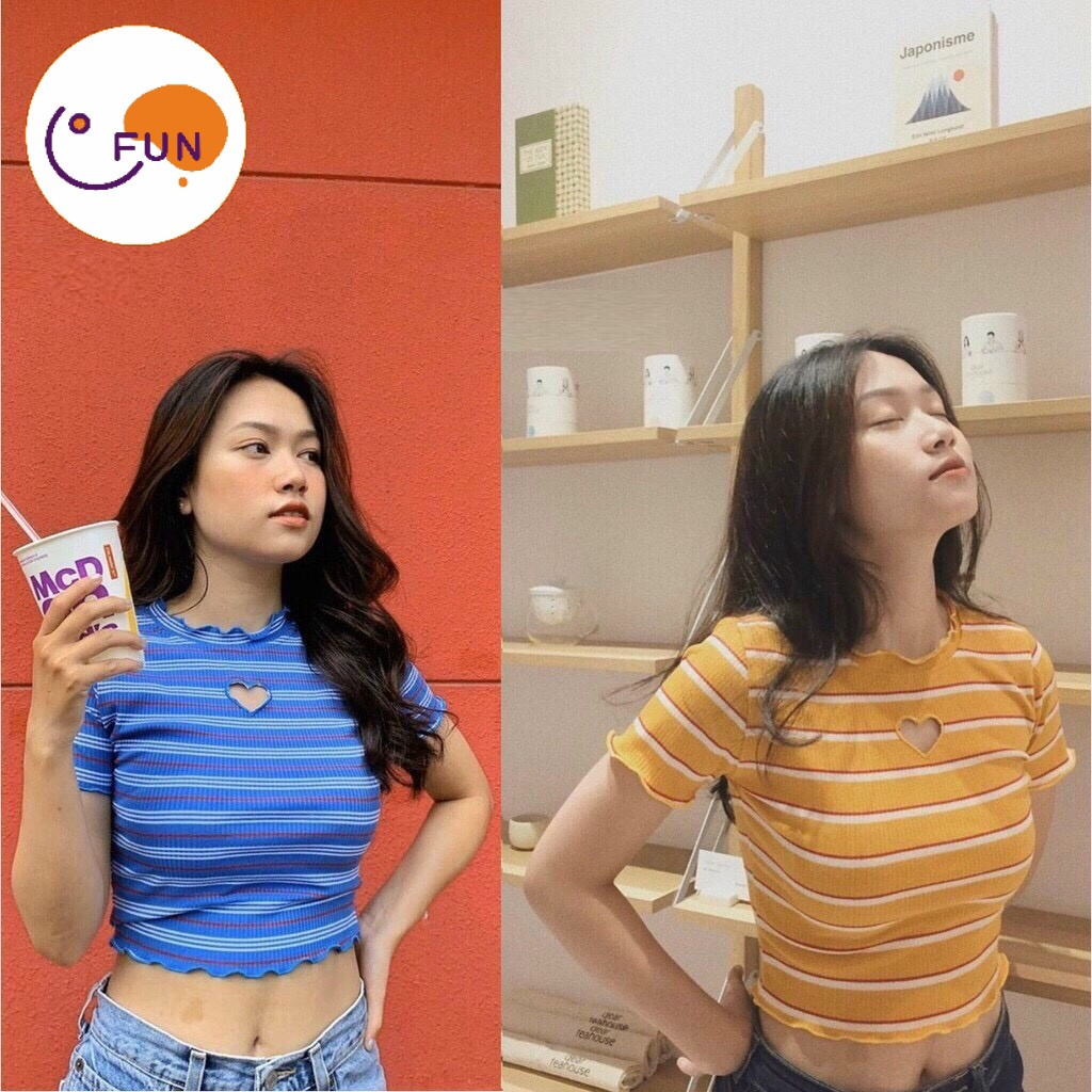 ❤️ CROPTOP - KHOÉT HÌNH TRÁI TIM ÔM BODY VẢI MỀM CUT OUT - Hình Thật Tự Chụp CT28