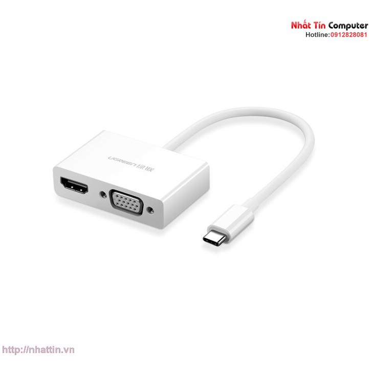 Cáp chuyển đổi USB type C to HDMI/VGA hỗ trợ full HD 3D 4Kx2K chính hãng Ugreen 30843