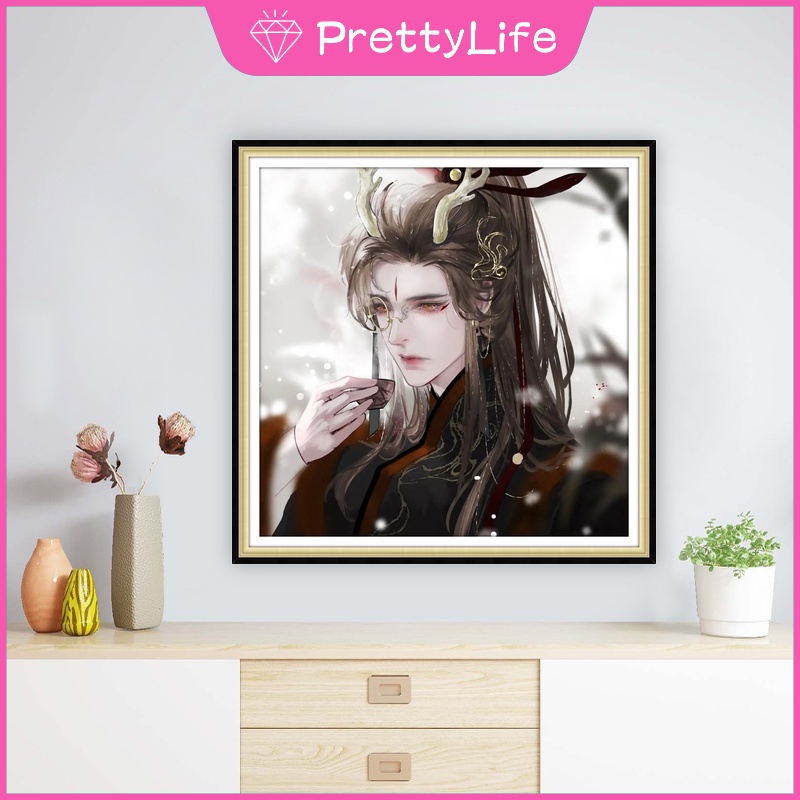 Bộ Tranh Đính Đá 5D Tự Làm 30x30cm / 40x40cm / 50x50cm Hình Bé Trai Anime