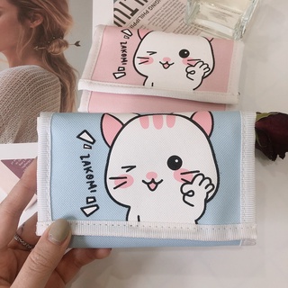 Bóp ví nữ mini con mèo cute ZAKOMI, ví ngắn nhỏ gọn dạng gập 3 dùng đựng thẻ card tiền cho các học sinh sinh viên nữ