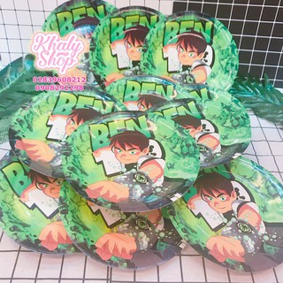 (KHALYSHOP) Dĩa Chén khay ăn BEN10 cho Bé, hoạt tiết 3D bằng giấy siêu xinh