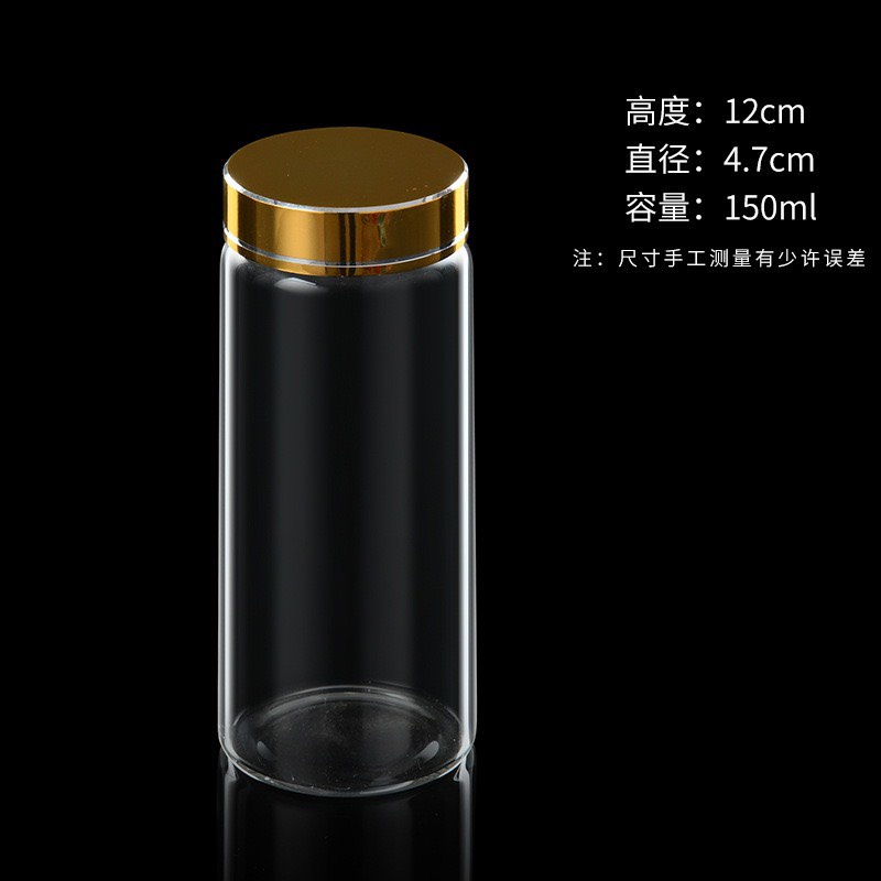 Lọ -Hũ 4.7*12cm thủy  tinh đựng vòng trầm hương , đông trùng hạ thảo, saffron