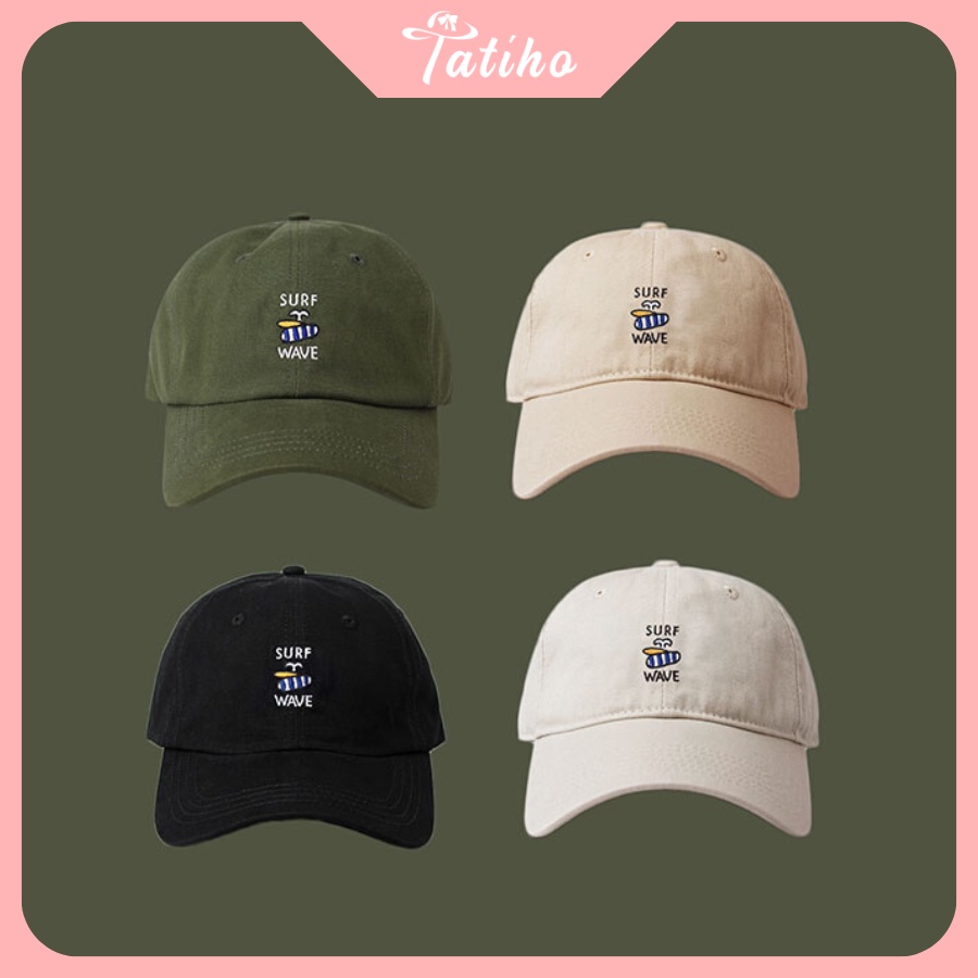 Mũ Lưỡi Trai (Nón Kết) Unisex Nam Nữ Họa Tiết Ong "Surf Wave" Phong Cách Hàn Quốc - Tatiho - Mã NV042