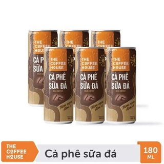 Lốc 6 lon cà phê sữa đá the coffee house lon 180ml