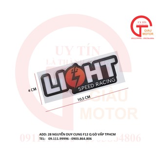 Miếng tem bằng decal nổi chữ lioht dán trang trí xe bền, đẹp ,chất lượng