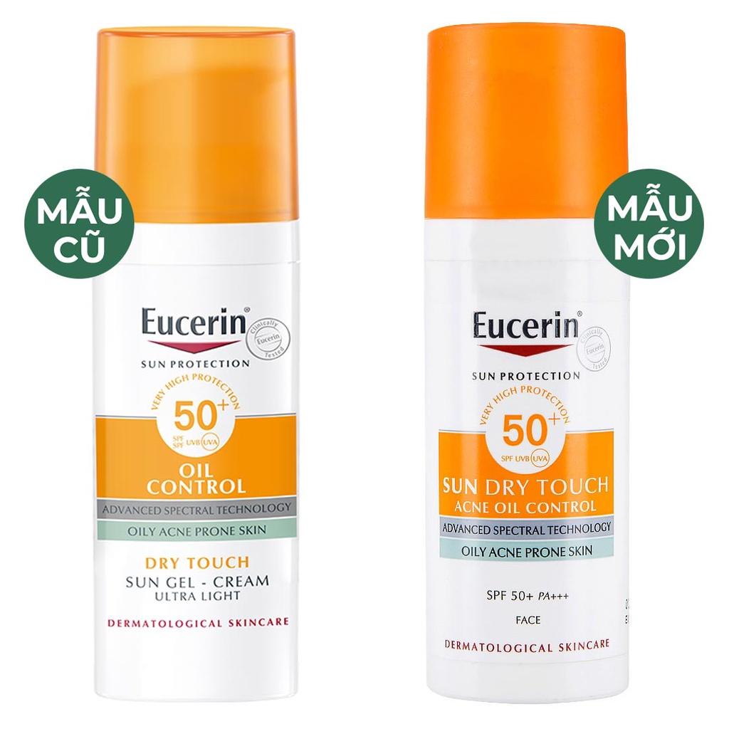 Kem chống nắng Eucerin Sun Gel Creme Oil Control Dry Touch SPF 50+ da dầu nhạy cảm bóng nhờn - Thi Vũ