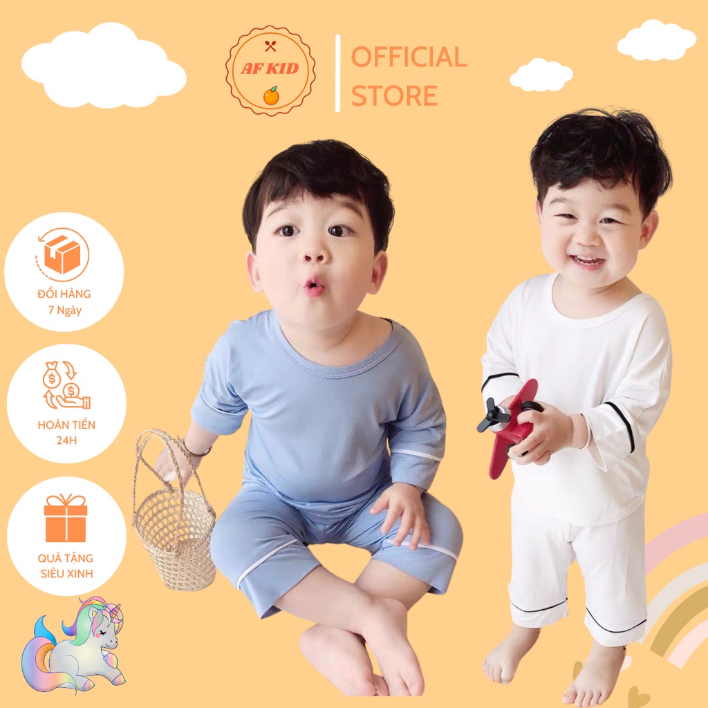 Bộ Quần Áo Trẻ Em Minky Mom Lửng Bo Viền Tay Chân Nhiều Màu Cho Bé Chất Thun Lạnh Siêu Mềm Mịn Mát