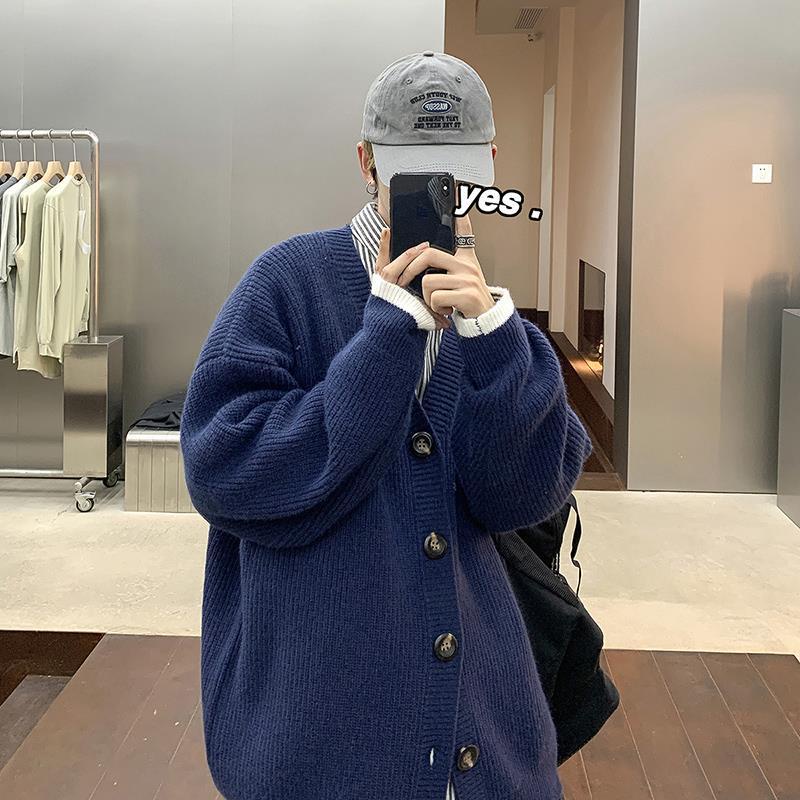 Áo khoác cardigan dệt kim dáng rộng thời trang sành điệu cho nam