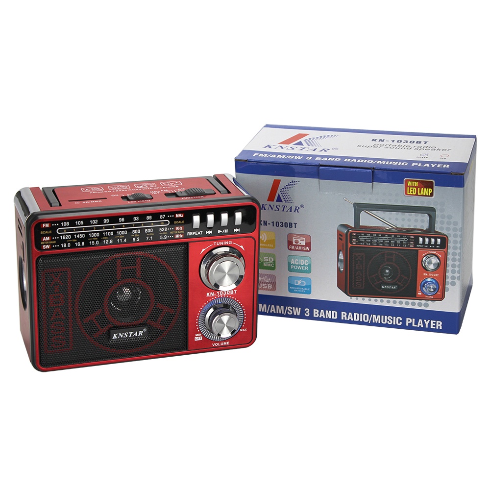 ĐÀI FM Knstar 1030BT Chất Lượng Tốt Đa Chức Năng  Radio Với USB/Khe Cắm SD -hàng Chính hãng