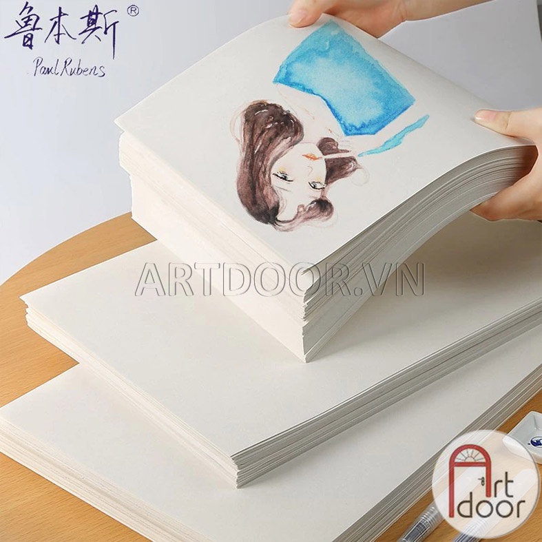 [ARTDOOR] Giấy vẽ màu nước PAUL RUBENS 50% Cotton dày 300gsm (vân nổi Cold)