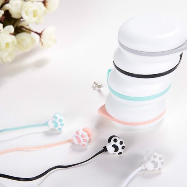 Tai Nghe Có Dây Nhét Tai 3.5mm Hình Chân Mèo Đáng Yêu | BigBuy360 - bigbuy360.vn
