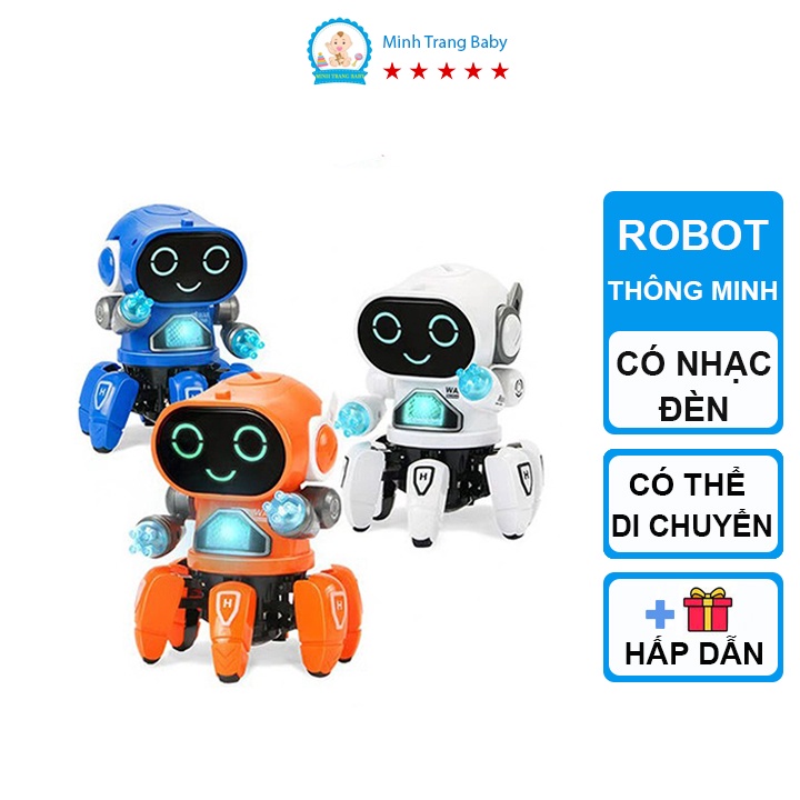 Đồ chơi Robot thông minh xoay 360 độ biết nhảy múa phát nhạc cho bé