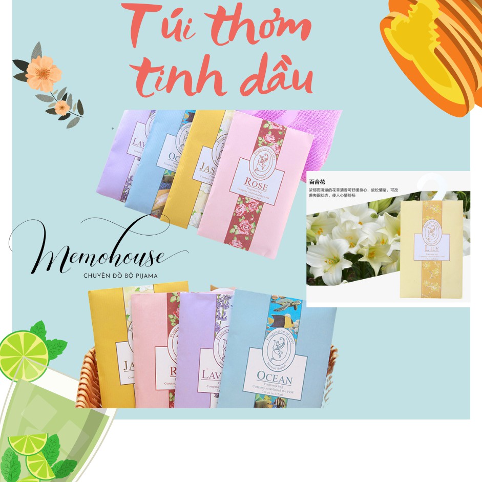 Túi Thơm Thảo Mộc Tinh Dầu Tự Nhiên Treo Phòng Ngủ - Gói Thơm Mini Để Tủ