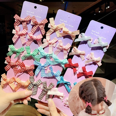 Set 10 Kẹp Tóc Đính Nơ Kiểu Công Chúa Dễ Thương Cho Bé Gái