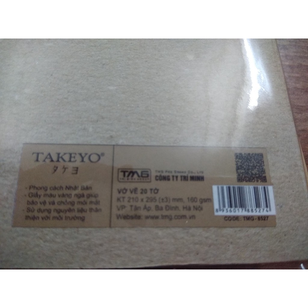 [CHẤT] Vở vẽ gáy dán TAKEYO A4, 20 tờ 160gsm gáy dán