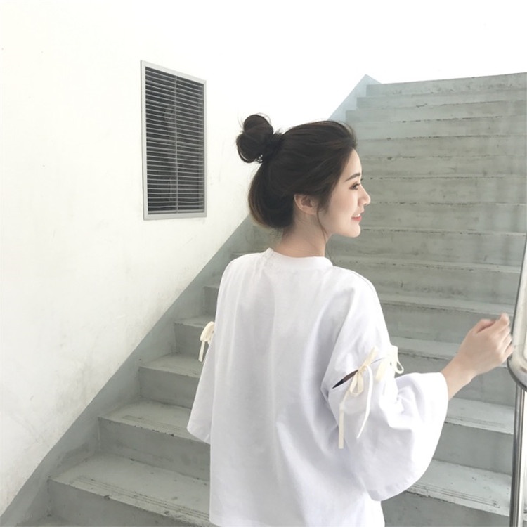 Áo Thun Tay Lửng Hở Vai Màu Sắc Trơn Phong Cách Hàn Quốc Thời Trang Mùa Hè Dành Cho Nữ