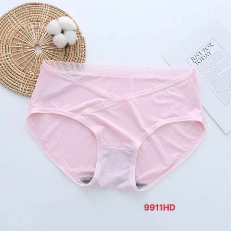 Sét 5 Quần Lót Bà Bầu Đan Chéo Thông Hơi Loại Đẹp Mát Lạnh 9911