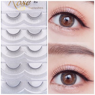 Mi Giả "Rose" 5 Cặp/ Hộp Mi Mềm, Mỏng, Tự Nhiên