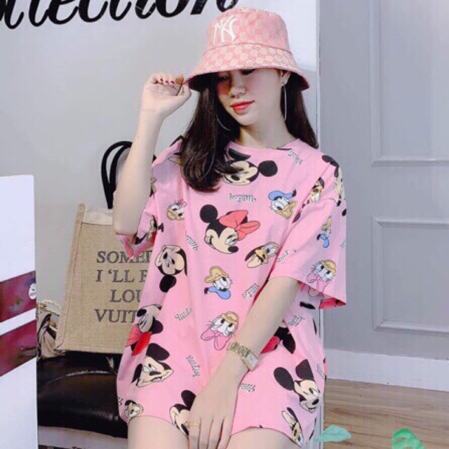 Áo thun cotton tay lỡ in hoạ tiết xinh xắn HANG Y HÌNH