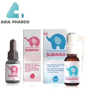 Dung dịch nhỏ, xịt mũi họng lợi khuẩn Subavax Dược phẩm Á Âu 10ml giảm