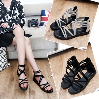 Sandal Chiến Binh Đế Bệt Quai Chéo