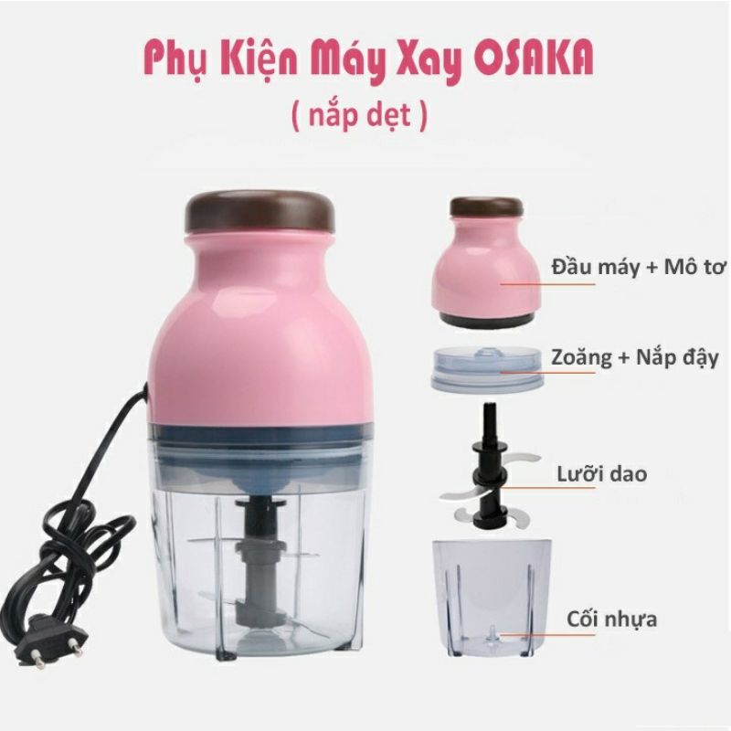 Máy xay sinh tố cầm tay mini xay thịt hành tỏi rau củ quả đồ ăn dặm cho bé đa năng OSAKA chính hãng 750ml AZ PVN17591