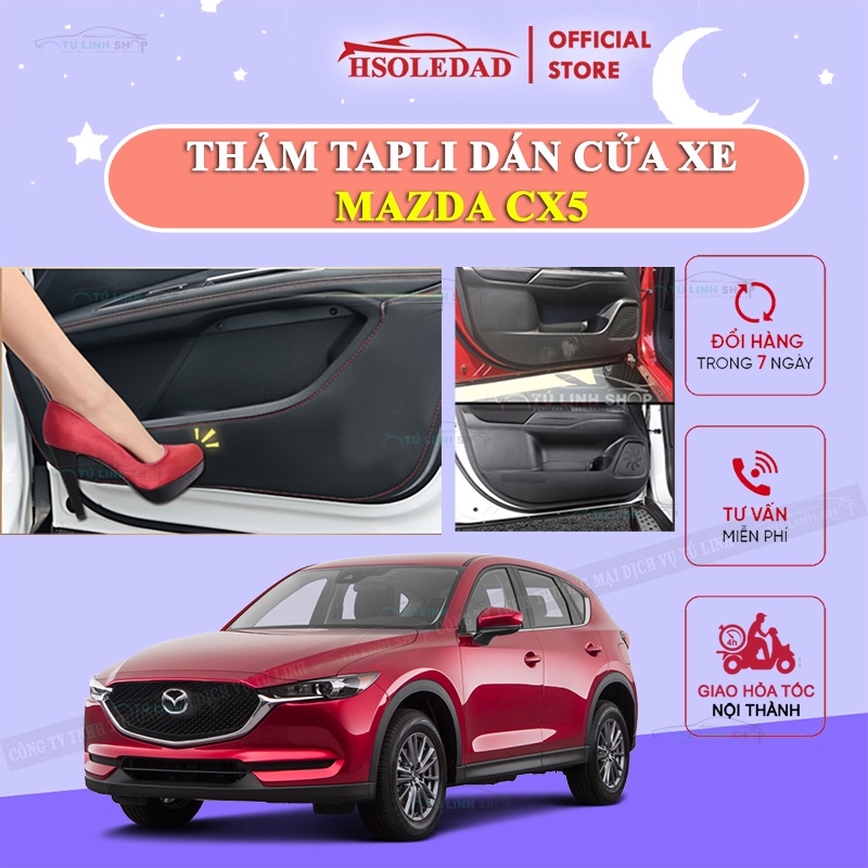 Bộ 4 Tấm dán Tapli xe MAZDA CX5 chống trầy xước cửa xe, chống xước tapi cửa ô tô bằng Carbon Air Fiber cao cấp