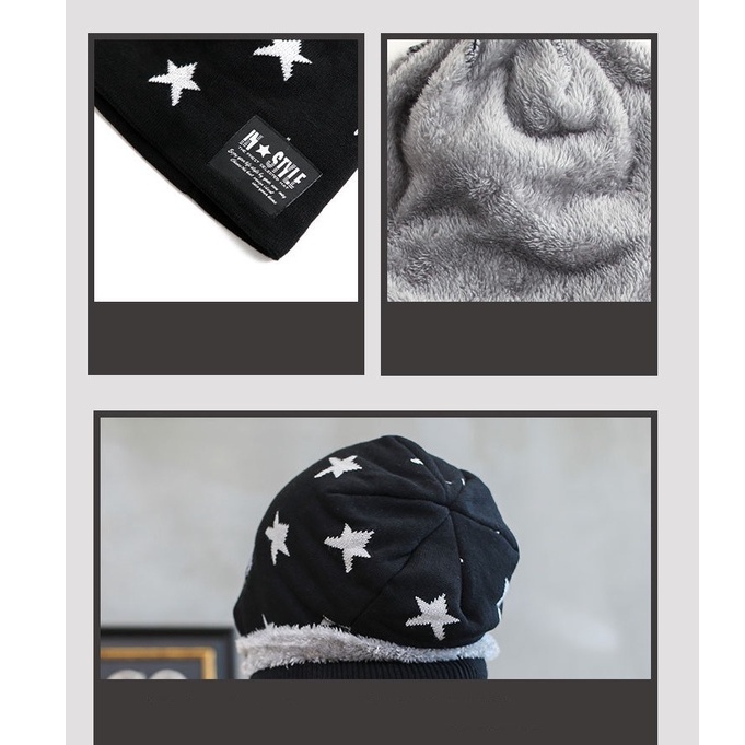 Mũ len nam hàn quốc kèm khăn quàng cổ Zozo mũ len cho bé trai trùm đầm beanie giữ ấm mùa đông