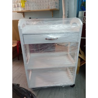 KỆ GỖ SPA MÀU TRẮNG 3 TẦNG