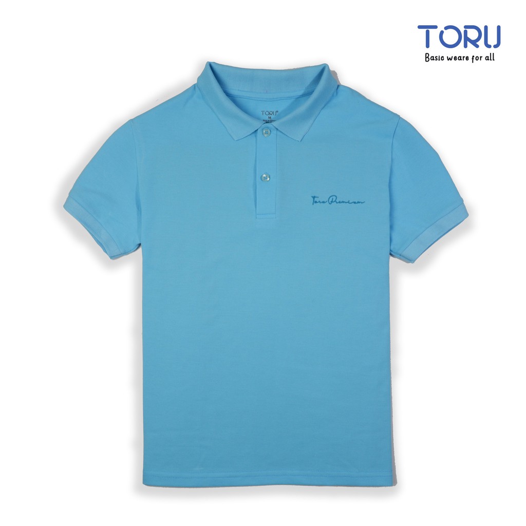 Áo Polo Nam TORU vải cá sấu Cotton xuất xịn- Thiết kế thêu logo thương hiệu trước ngực