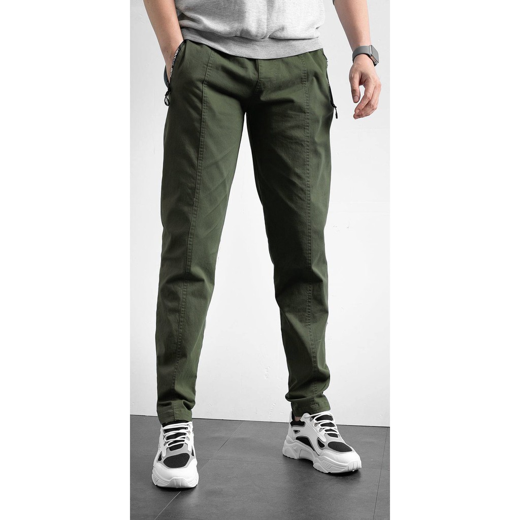 Quần kaki kéo khóa dáng slimfit trẻ trung
